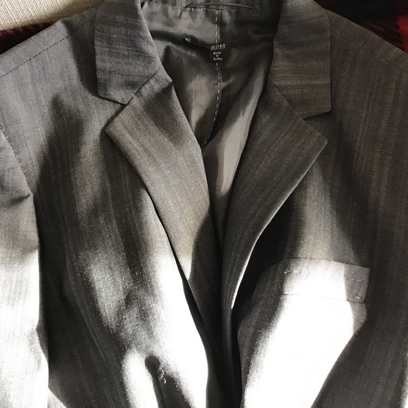 BOSS Hugo Boss Grey Pinstriped Career Blazer - Picture 1 of 3